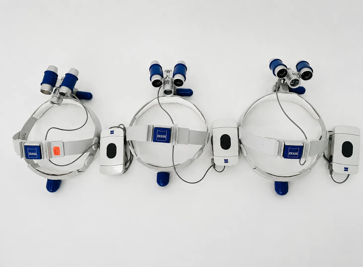 Three Carl Zeiss surgical loupe headsets at GraftLab Manila